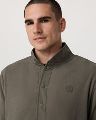 Vuori Aspen 1/2 Snap Men's Fleece Mock-Neck Pullover in Root