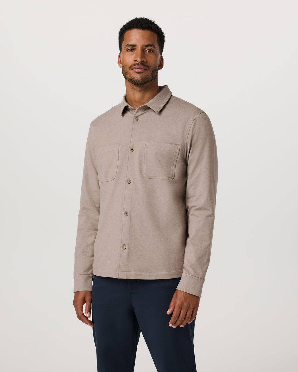 Vuori Coronado Shirt Jacket Men's Pumice Heather Shirt Jacket