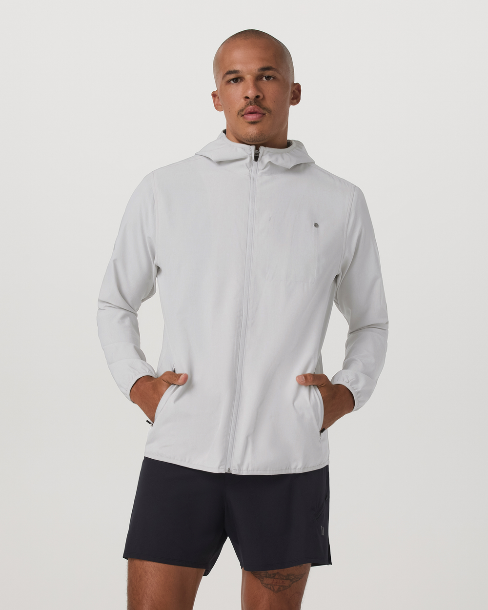 Vuori Outdoor Trainer Shell Men's Full-Zip Grey Mist Jacket