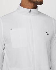 Vuori Venture Track Jacket Men's White Logo Graphic Jacket