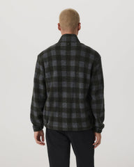 Vuori Ridge Fleece Jacket Men's Olive Plaid Zip-Up