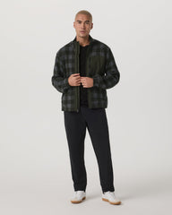 Vuori Ridge Fleece Jacket Men's Olive Plaid Zip-Up