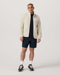 Vuori Alpine Fleece Full Zip Men's Bone Mock Neck Jacket