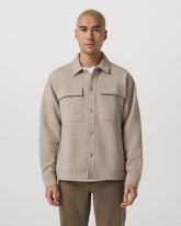 Vuori Seaside Shirt Jacket Men's Acorn Heather Fleece Jacket