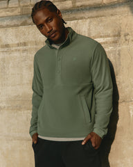 Vuori Aspen 1/2 Snap Men's Fleece Mock-Neck Pullover: Marsh