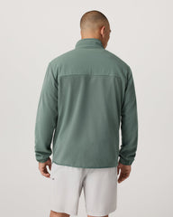 Vuori Aspen 1/2 Snap Men's Fleece Mock-Neck Pullover: Marsh