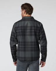 Vuori Coastside Shirt Jacket Men's Black Plaid Shirt