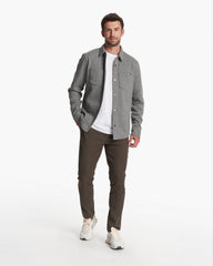 Vuori Del Mar Fleece Shirt Jacket Heather Grey Button Down