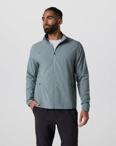 Vuori Venture Track Jacket Dusty Blue Linen Texture