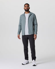 Vuori Venture Track Jacket Dusty Blue Linen Texture
