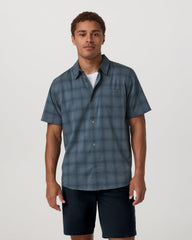 Vuori Short Sleeve Plaid Button Down Shirt Men's Abyss Shirt