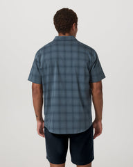 Vuori Short Sleeve Plaid Button Down Shirt Men's Abyss Shirt