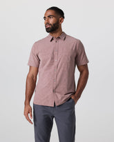 Vuori Short Sleeve Bridge Button Down Zion Rose Water Lily