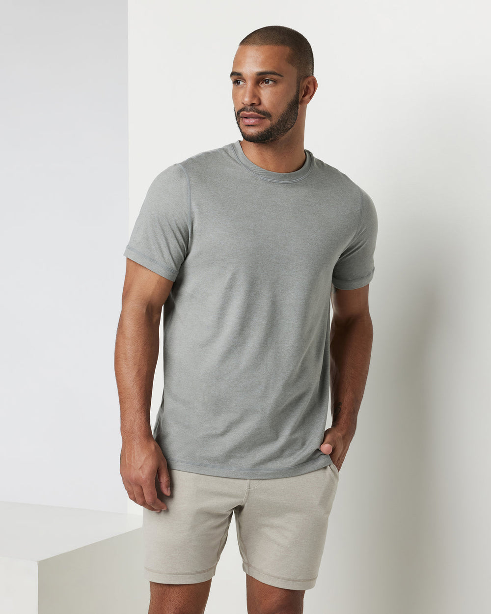 Vuori Short Sleeve Ponto Performance Tee Driftwood Heather