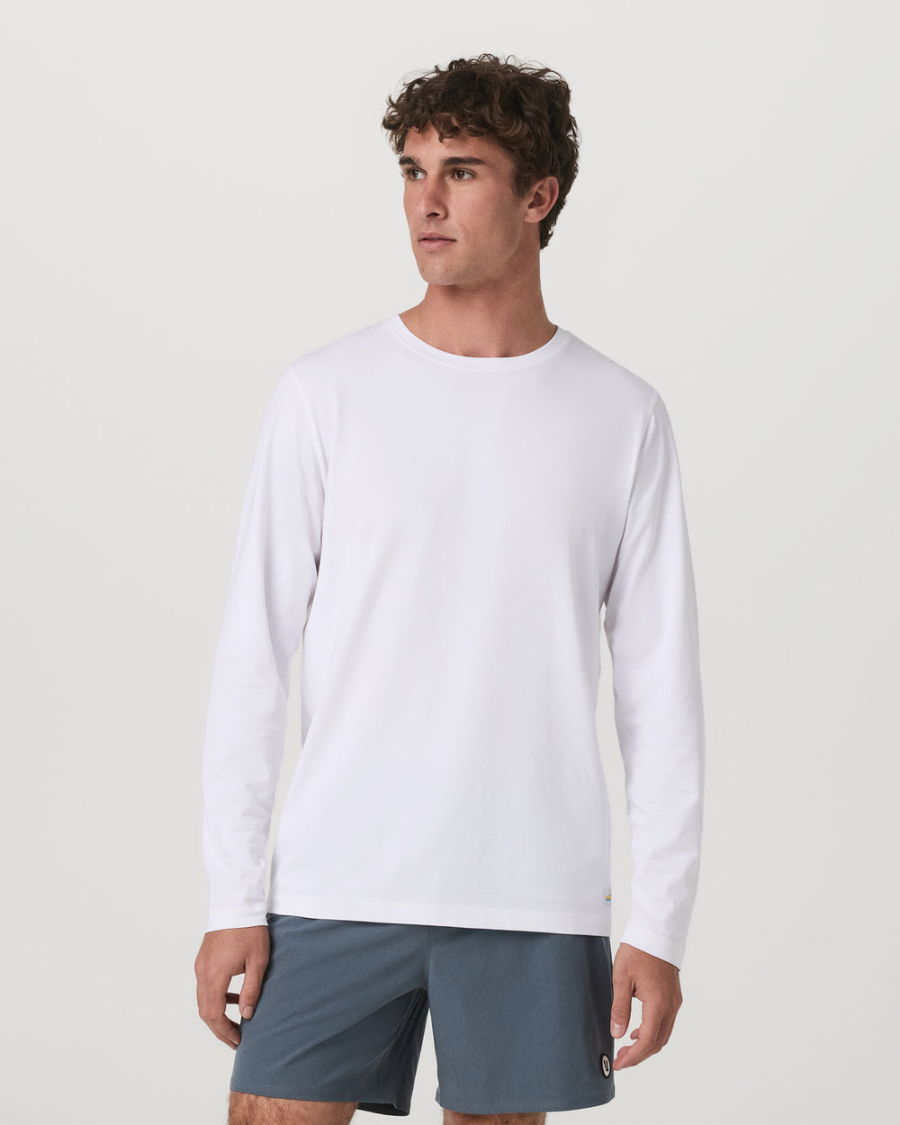 Vuori Long Sleeve Tuvalu Tee Men's Lightweight White Shirt