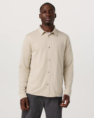 Vuori Long Sleeve Knit Oxford Button Down Men's Trench Shirt