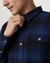 Vuori Long Sleeve Flannel Button Down Men's Blue Coast Shirt