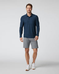 Vuori Long Sleeve Strato Tech Polo Navy Heather Blue Polo