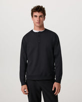 Vuori Long Sleeve Coronado Henley - Relaxed Black Heather