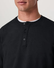 Vuori Long Sleeve Coronado Henley - Relaxed Black Heather
