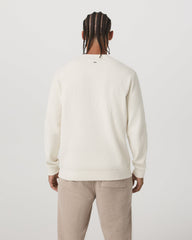 Vuori Midweight Rib Sweater Men's Ivory Ribbed Knit Sweater