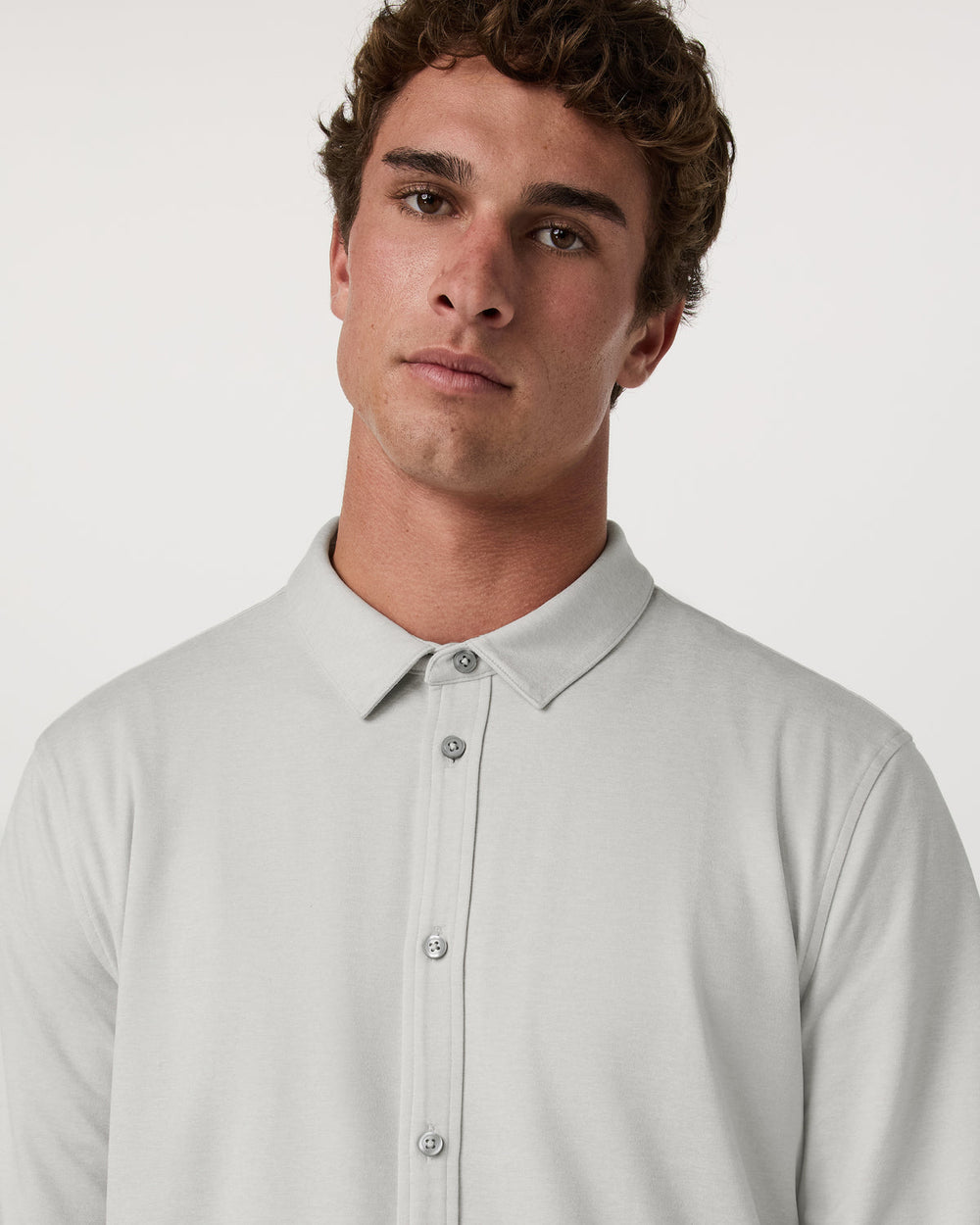 Vuori Men's Long Sleeve Ponto Button Down Salt Heather