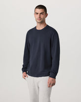Vuori Long Sleeve Heavyweight Cotton Tee Men's Navy Shirt