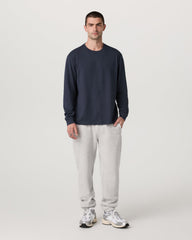 Vuori Long Sleeve Heavyweight Cotton Tee Men's Navy Shirt