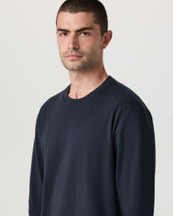 Vuori Long Sleeve Heavyweight Cotton Tee Men's Navy Shirt