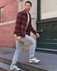 Vuori Long Sleeve Flannel Button Down Men's Raisin Shirt