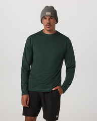 Vuori Long Sleeve Ponto Performance Tee Evergreen Heather