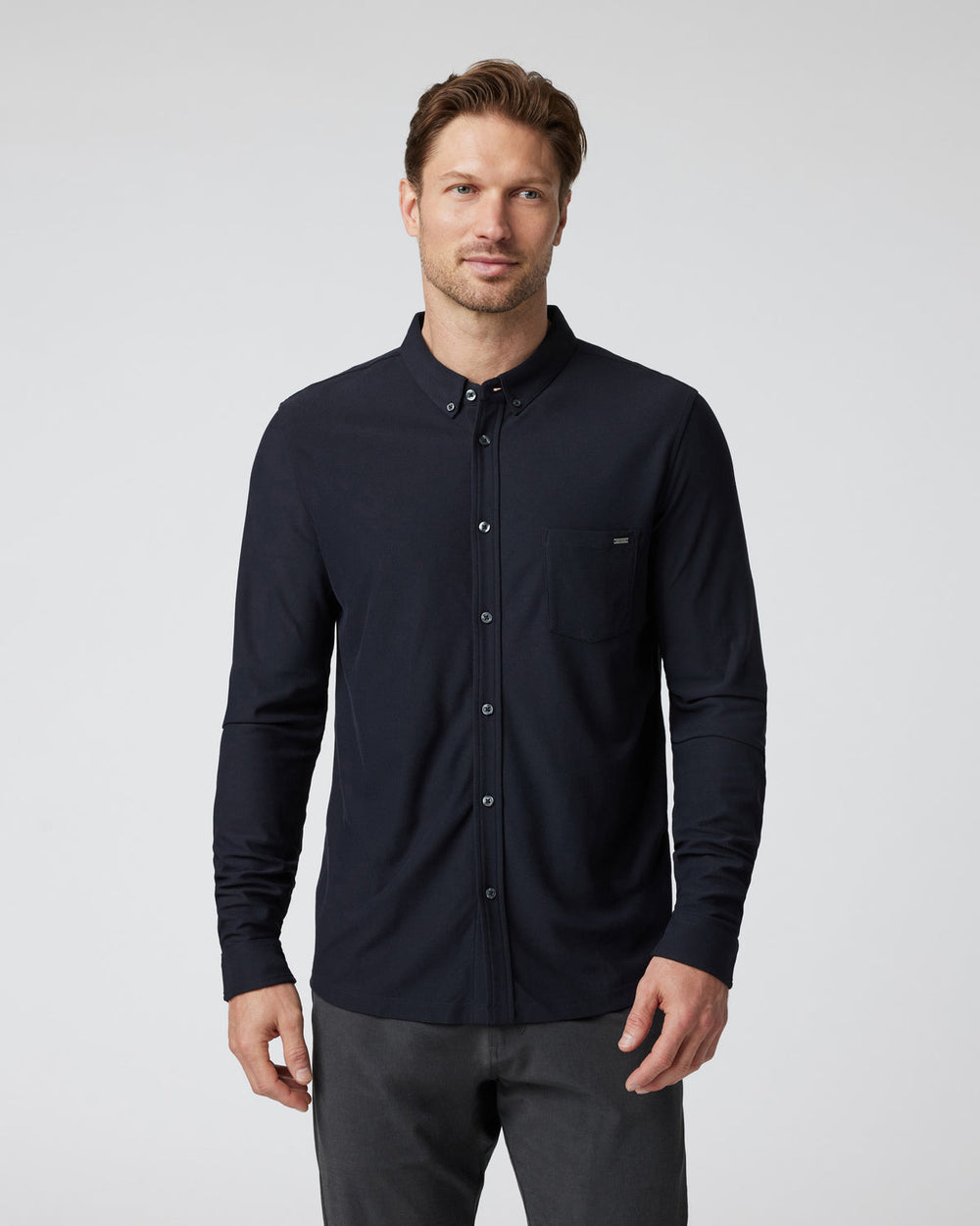 Vuori Long Sleeve Ace Button Down Men's Black Shirt