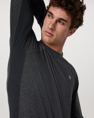Vuori Long Sleeve Ponto Hybrid Baselayer Charcoal Heather