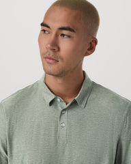 Vuori Long Sleeve Strato Tech Polo Men's Thyme Heather Shirt