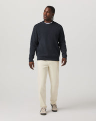 Vuori Midweight Rib Sweater Men's Navy Ribbed Knit Sweater