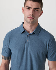 Vuori Strato Tech Polo Men's Pool Blue Heather Polo