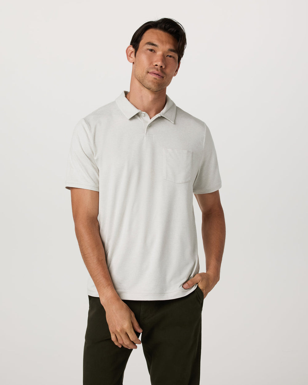 Vuori Men's Short Sleeve Ponto Performance Polo Salt Heather