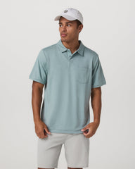 Vuori Short Sleeve Ponto Performance Polo Misty Blue Heather