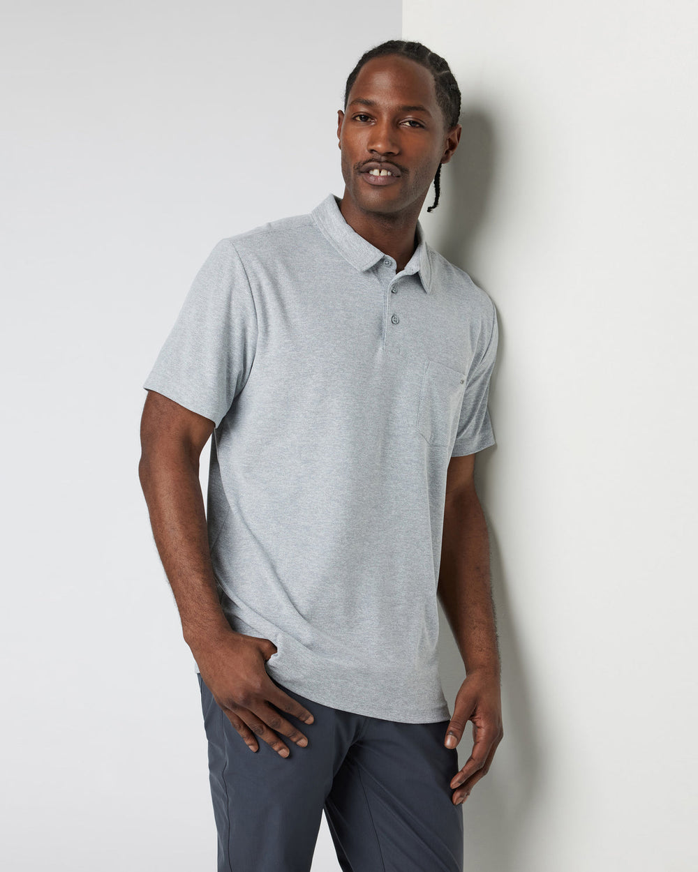 Vuori Ace Polo Men's Light Grey Polo