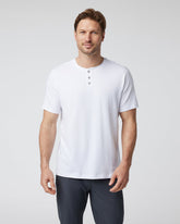 Vuori Short Sleeve Ever Henley Men's White Henley T Shirt