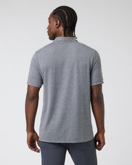Vuori Knit Twill Polo Men's Heather Grey Golf Polo