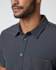 Vuori Short Sleeve Ace Button Down Men's Charcoal Shirt
