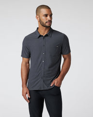 Vuori Short Sleeve Ace Button Down Men's Charcoal Shirt