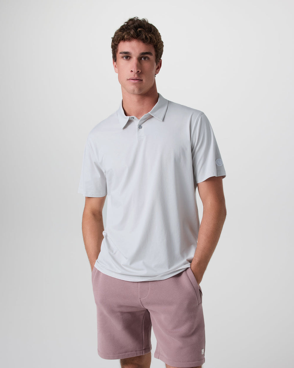 Vuori Short Sleeve Feather Polo Frost Grey