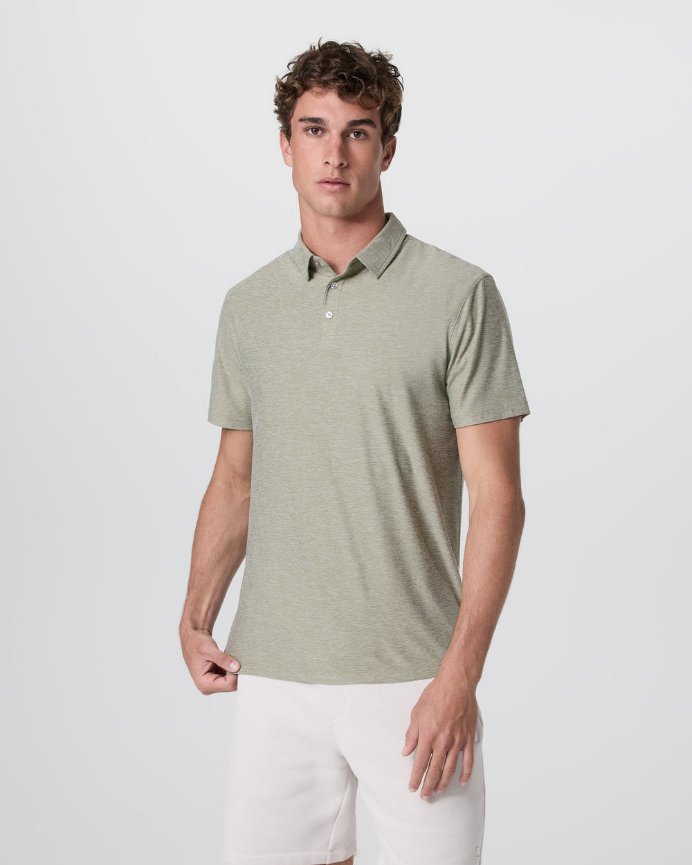 Vuori Strato Tech Polo Men's Agave Green Heather Polo