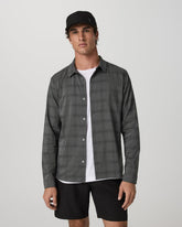 Vuori Men's Long Sleeve Plaid Button Down Shirt Dark Pewter