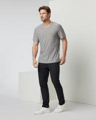 Vuori Strato Tech V-Neck Men's Heather Grey Shirt
