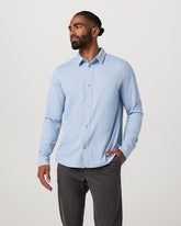 Vuori Men's Long Sleeve Knit Oxford Button Down Blue Dusk