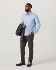 Vuori Men's Long Sleeve Knit Oxford Button Down Blue Dusk
