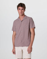 Vuori Seaport Button Down Men's Dark Umber Short Sleeve